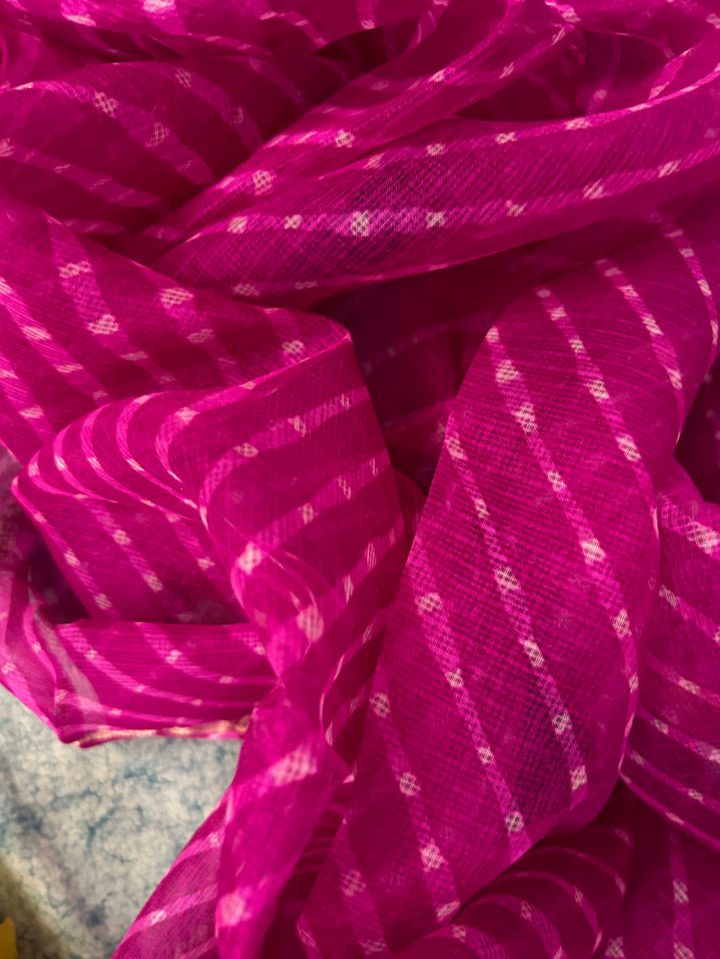 Handcrafted Tie-Dye Silk Kota Doria Dupatta