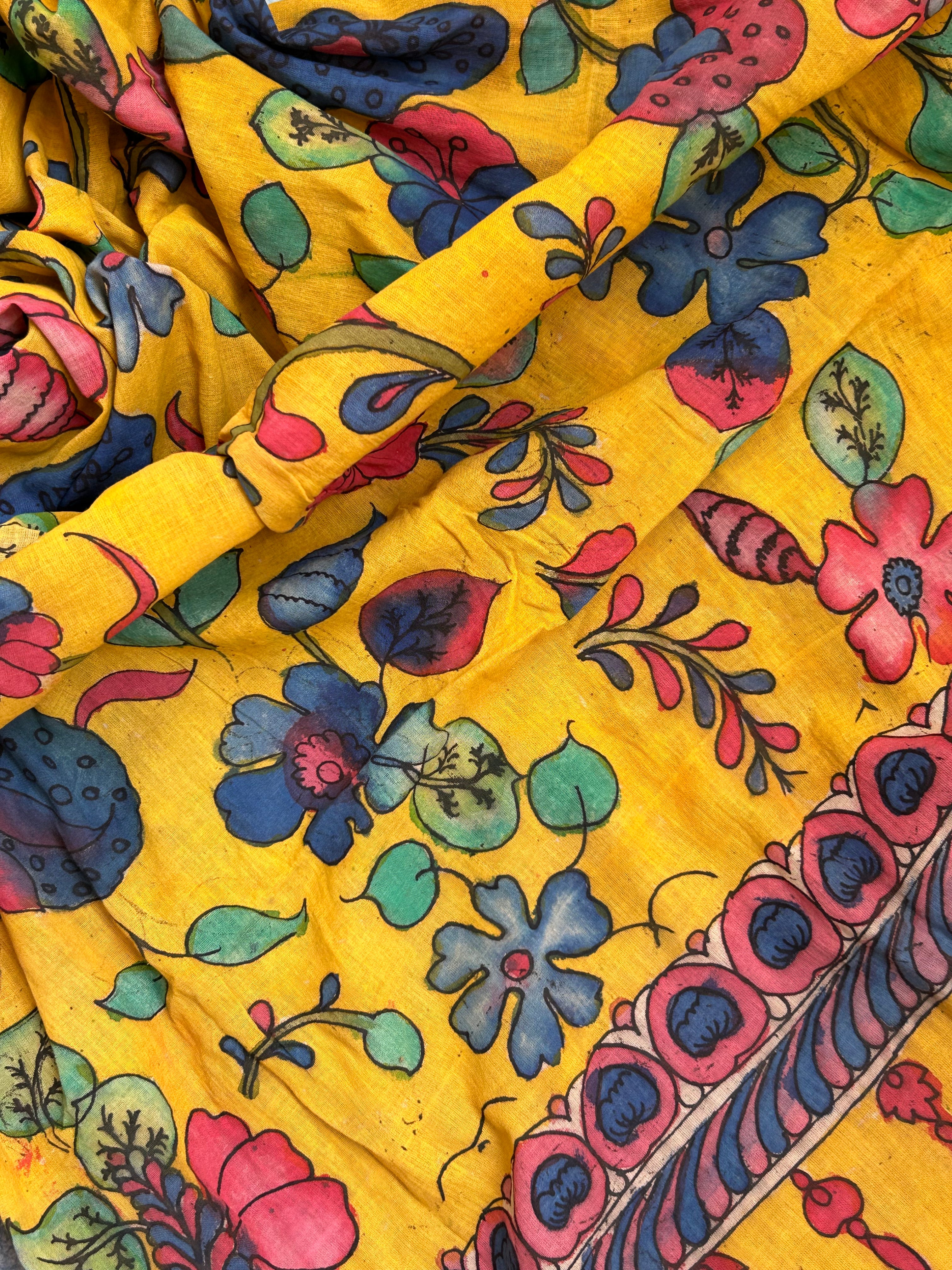 Handwoven Handcrafted Kalamkari Kurta Dupatta Set