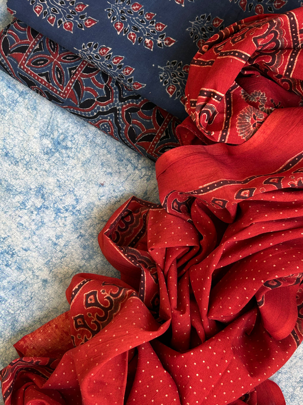 Natural Dyes Handblock Ajrakh Cotton Suit