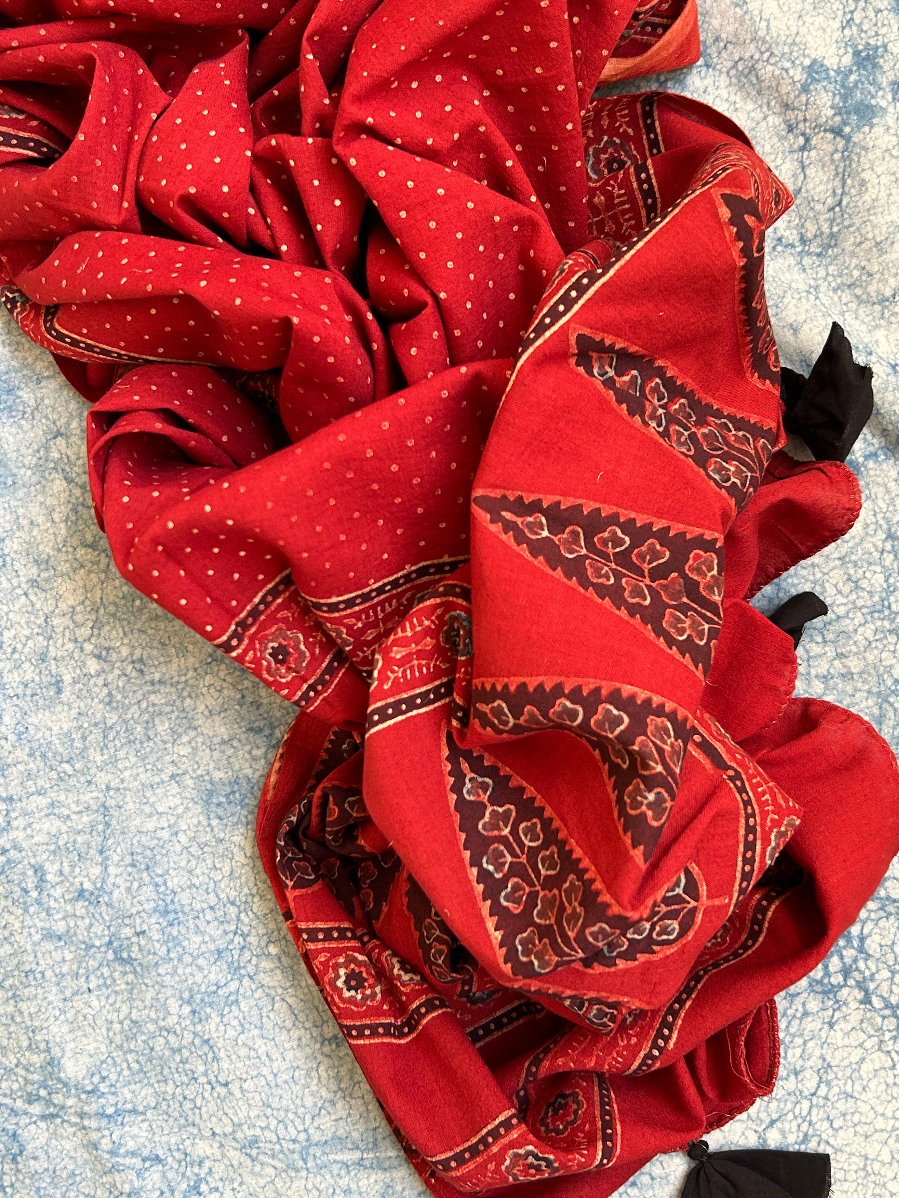 Natural Dyes Handblock Ajrakh Cotton Suit