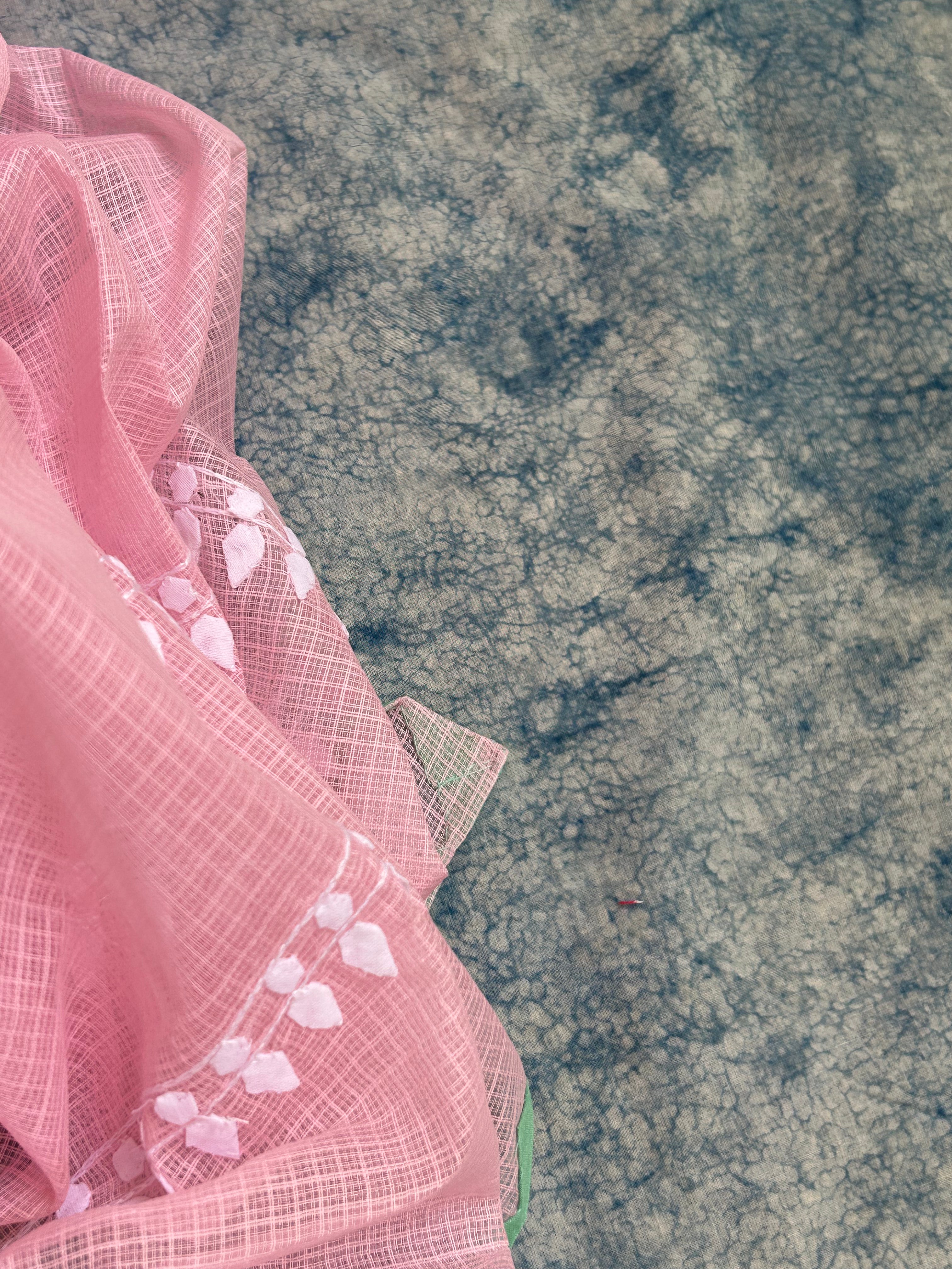 Handblock Handdone Applique Cotton Kota Suit