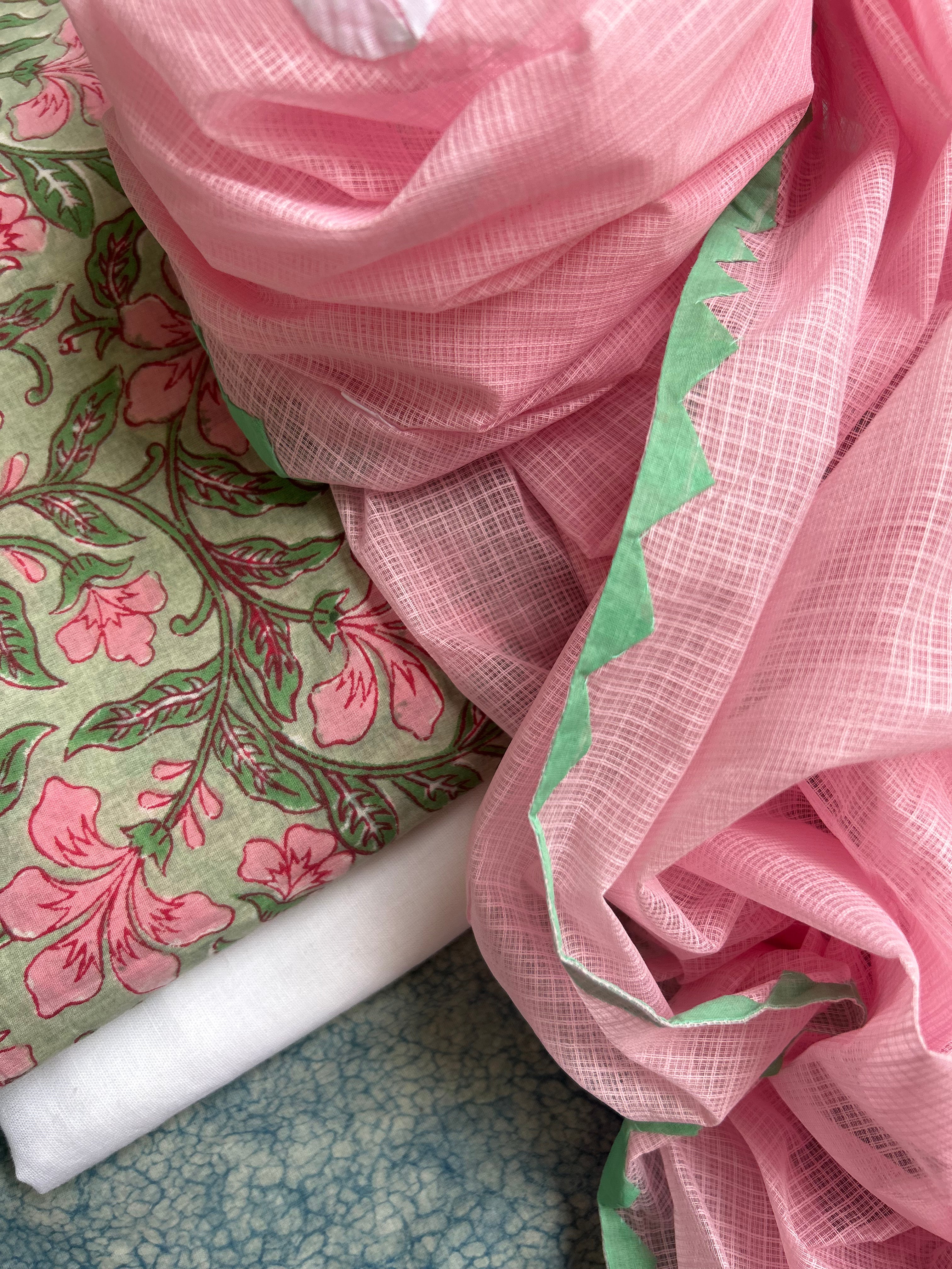 Handblock Handdone Applique Cotton Kota Suit