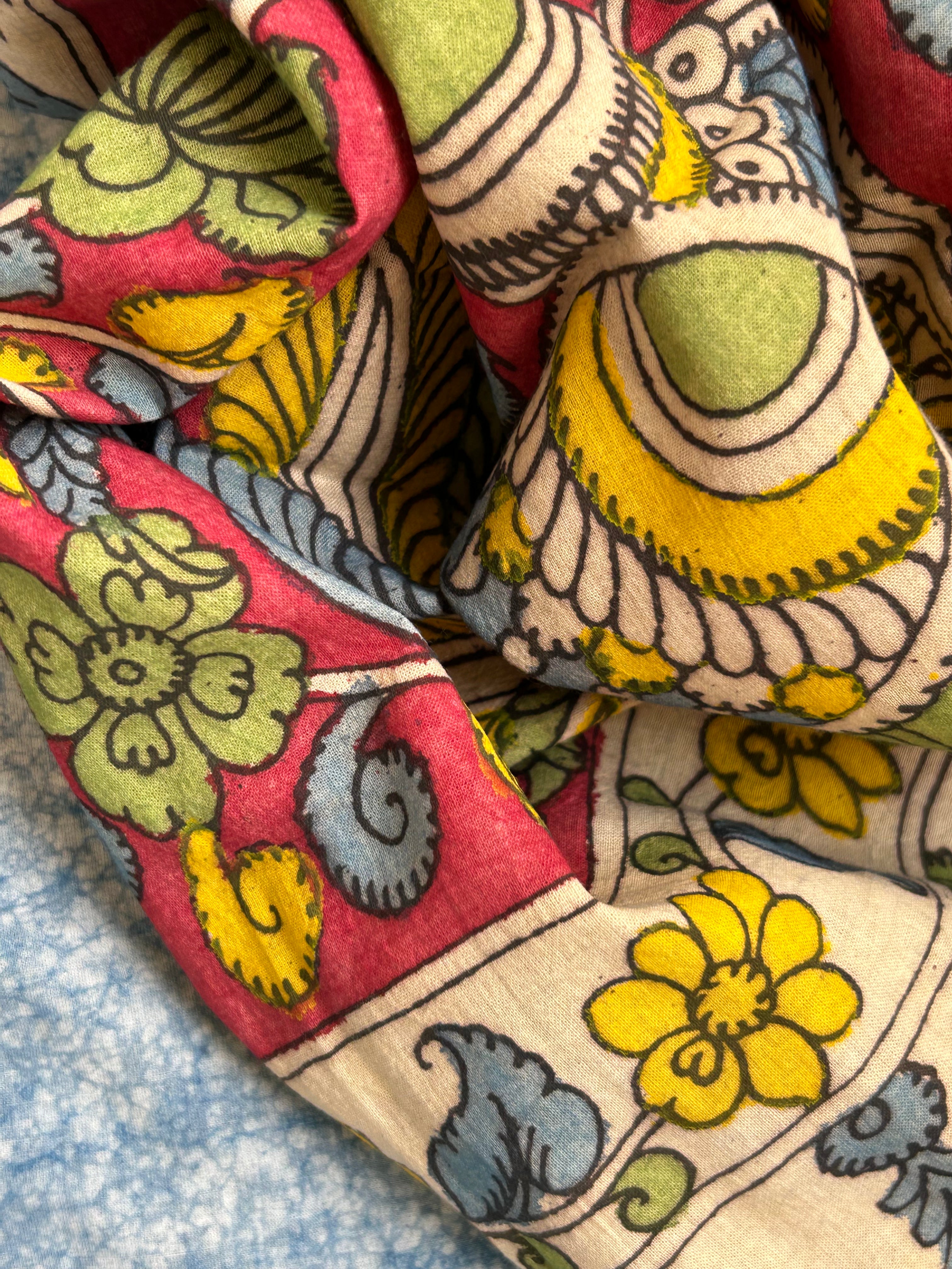 Handwoven Handcrafted Kalamkari Kurta Dupatta Set