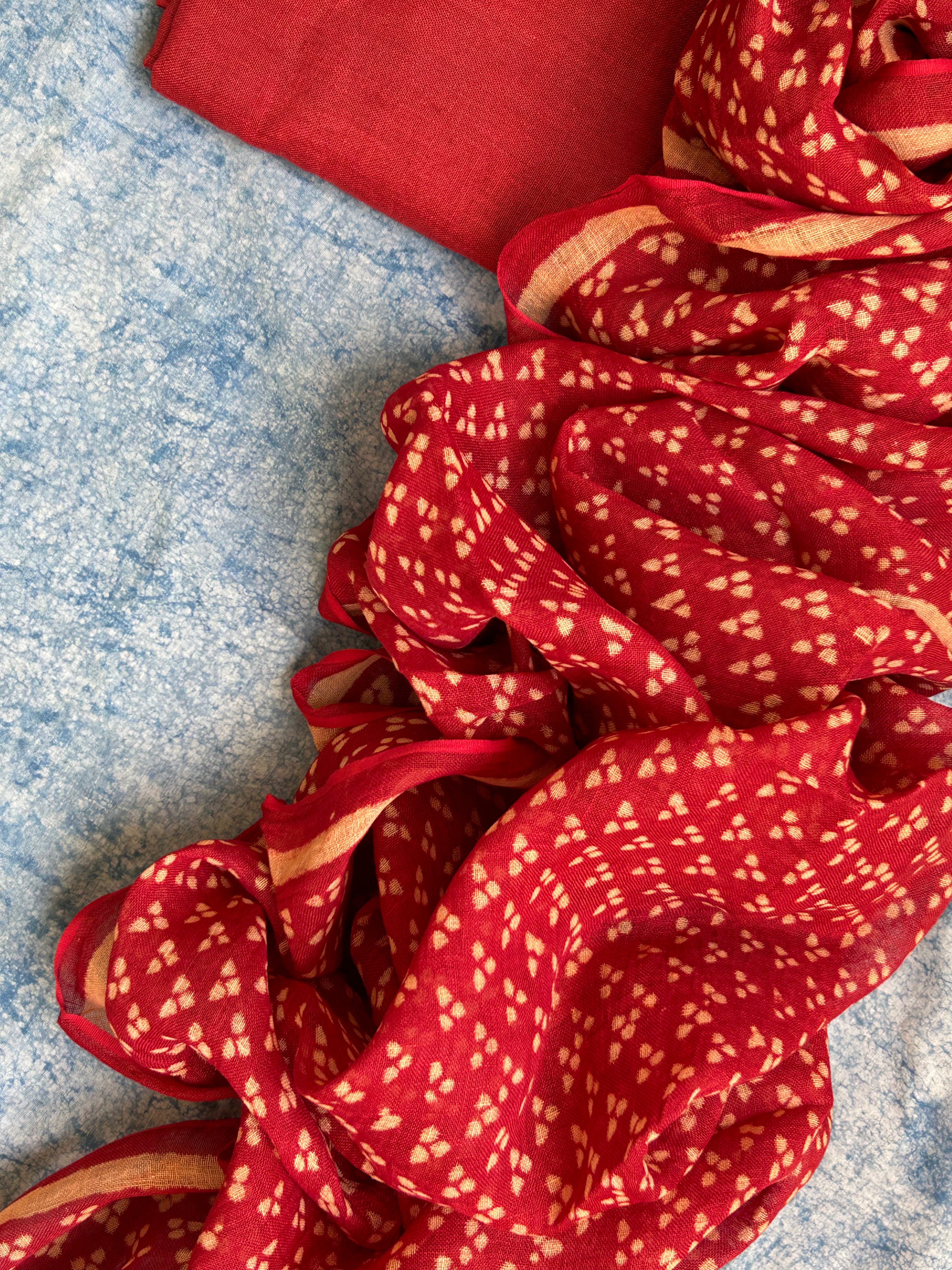 Handcrafted Linen Kurta Dupatta Set