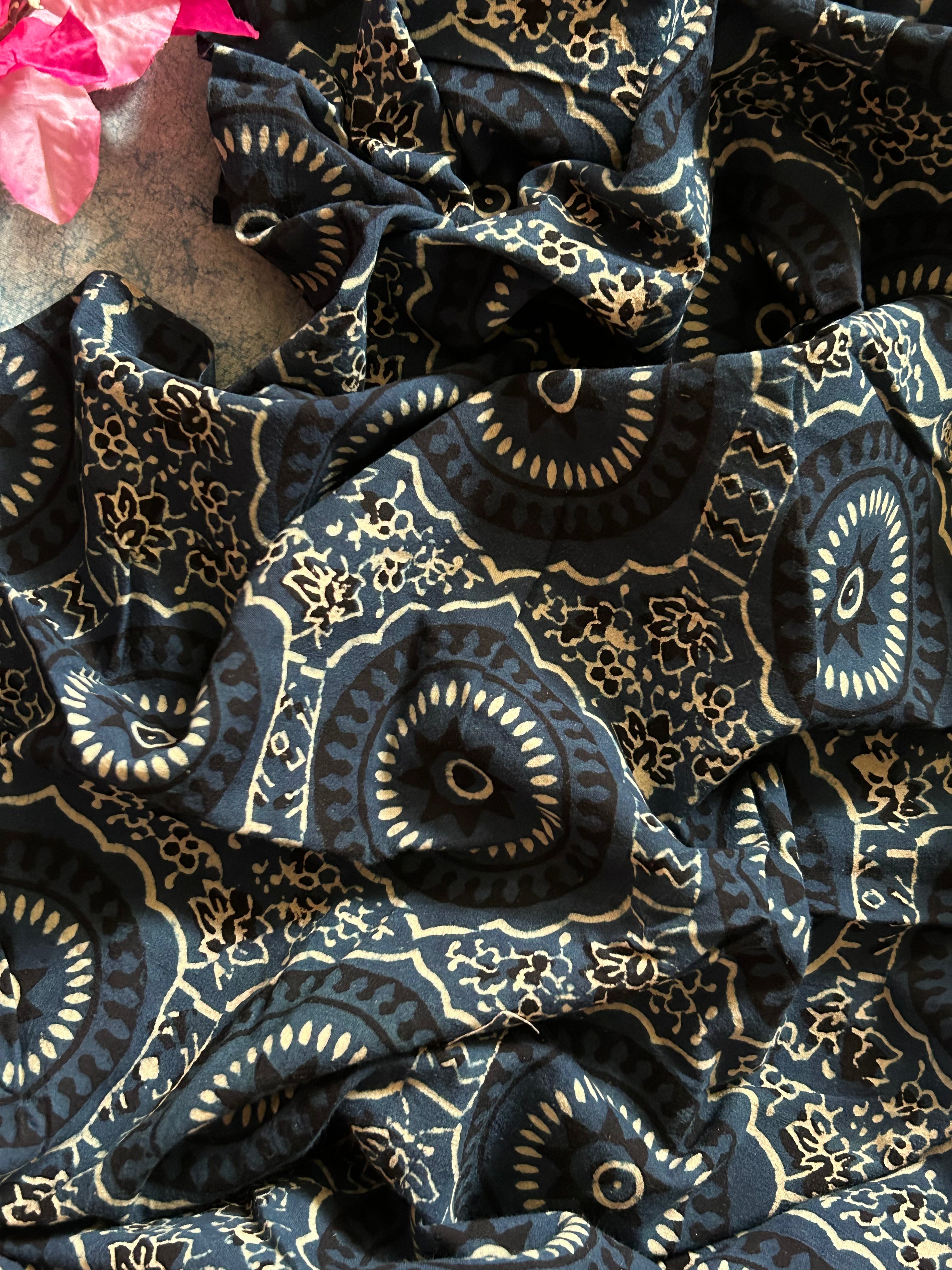 Handcrafted Cotton Fabric 2.5m -Indigo