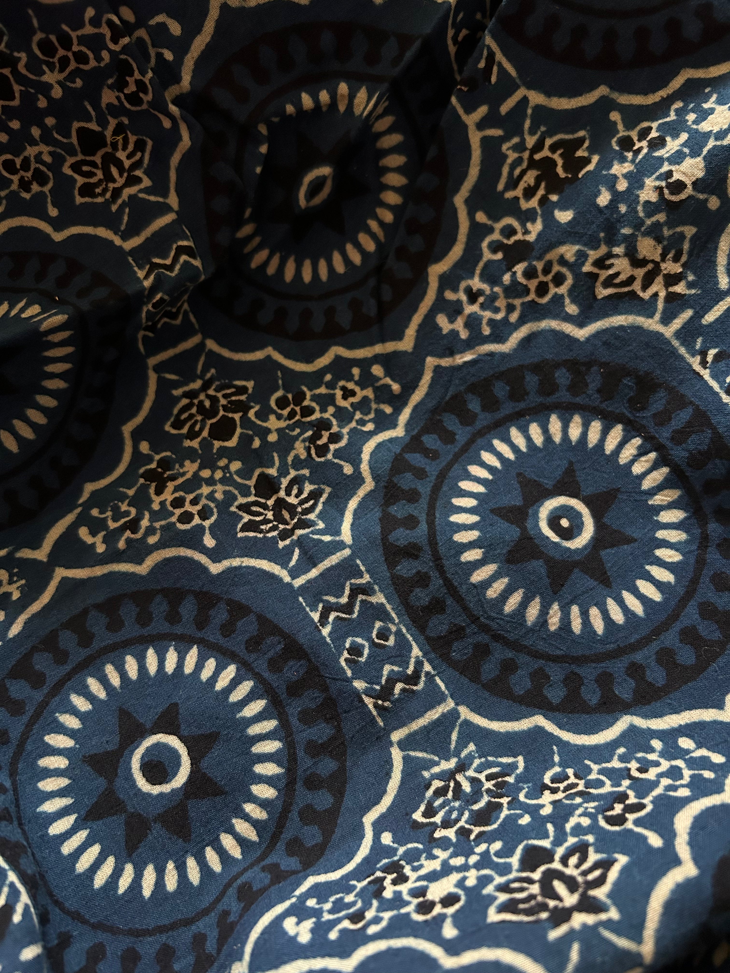 Handcrafted Cotton Fabric 2.5m -Indigo
