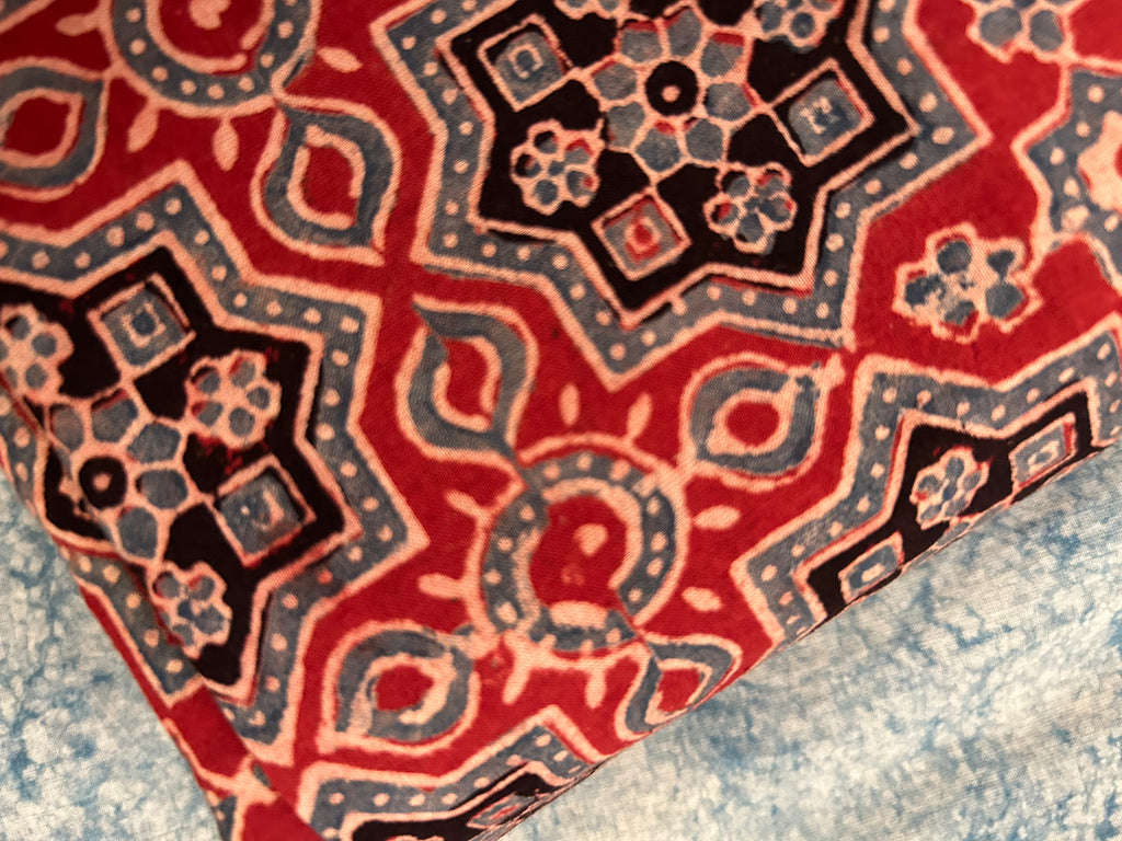 Natural Dyes Handblock Ajrakh Cotton Kurta 2.5m