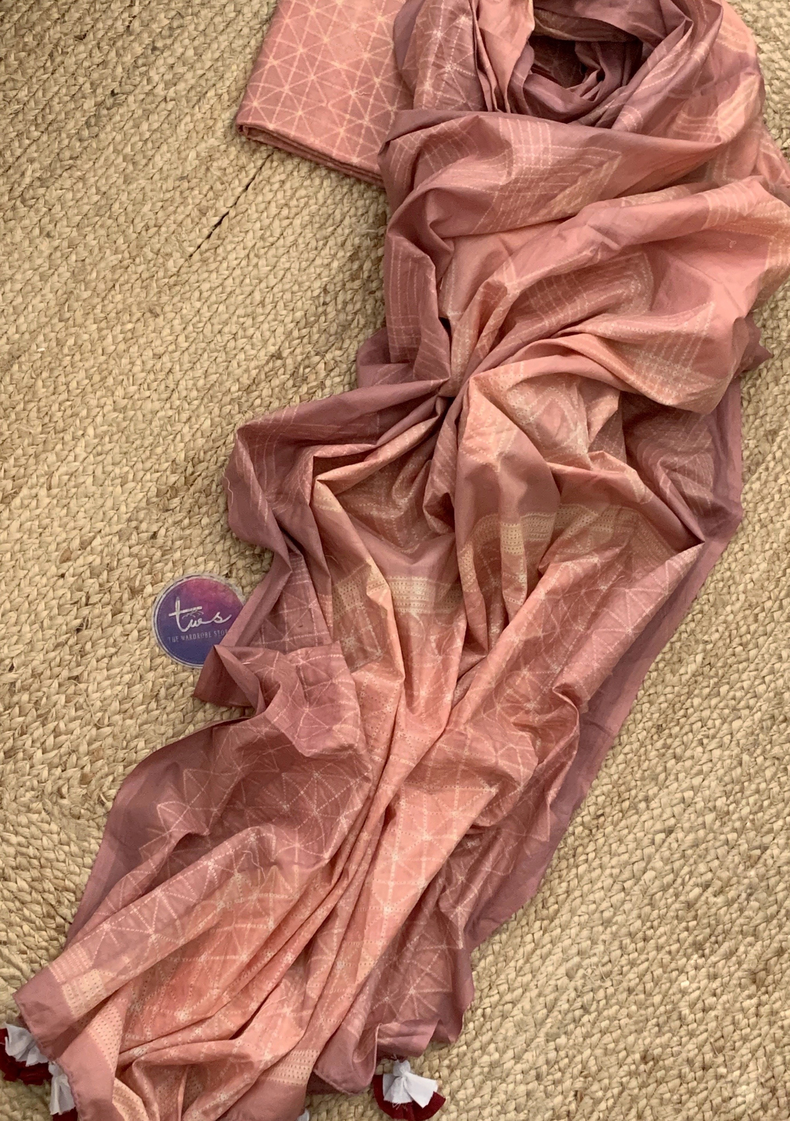 Handcrafted Shibori Kurta Dupatta Set
