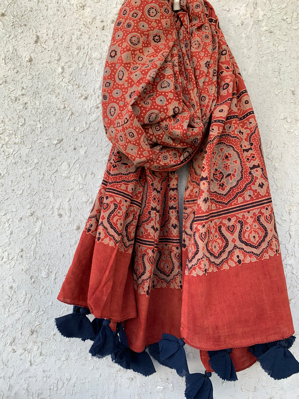 Handblock Ajrakh Dupatta