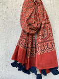 Handblock Ajrakh Dupatta