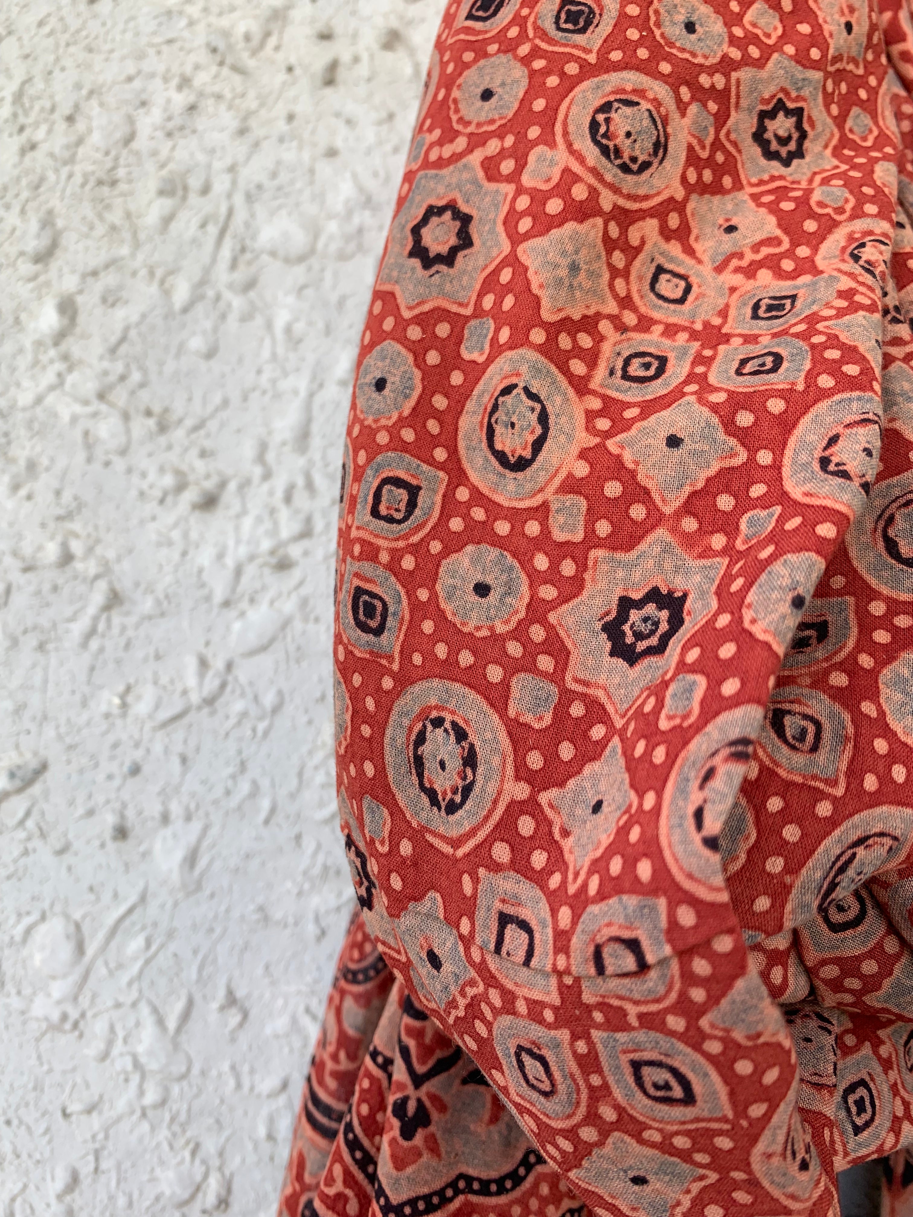 Handblock Ajrakh Dupatta