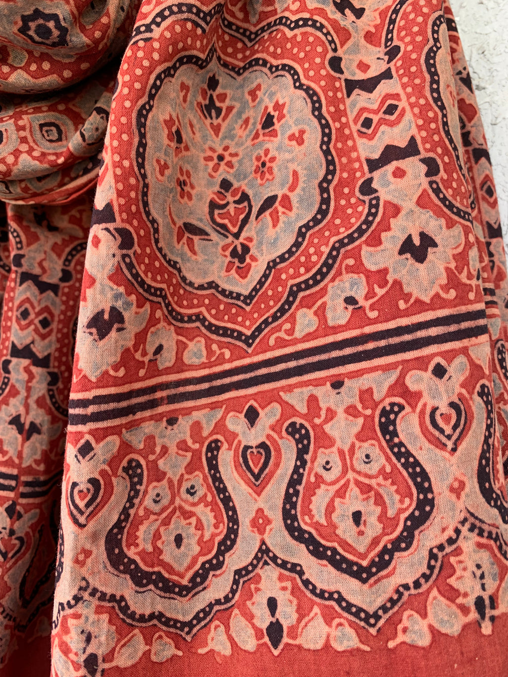 Handblock Ajrakh Dupatta