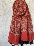 Handblock Ajrakh Dupatta
