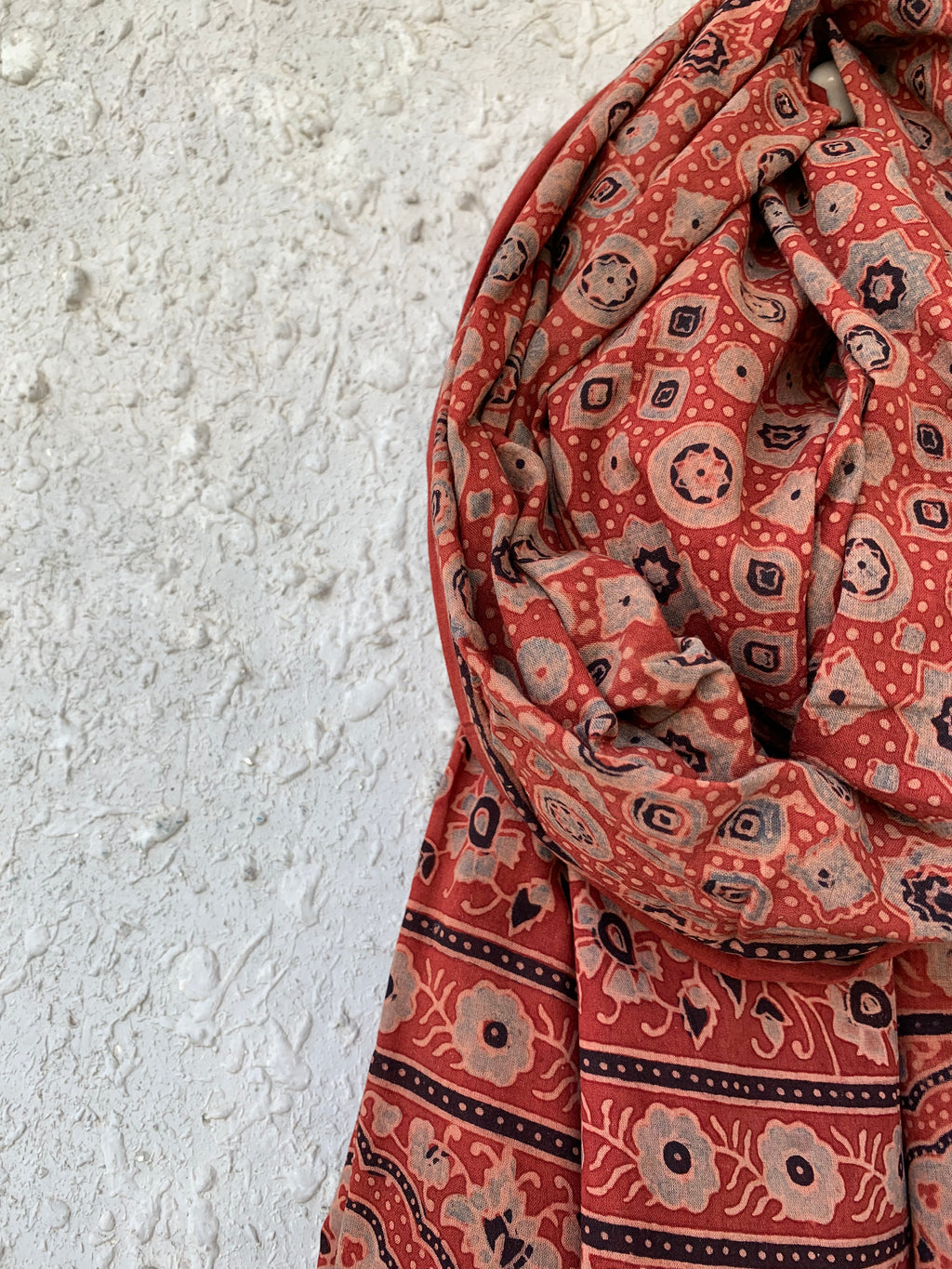 Handblock Ajrakh Dupatta