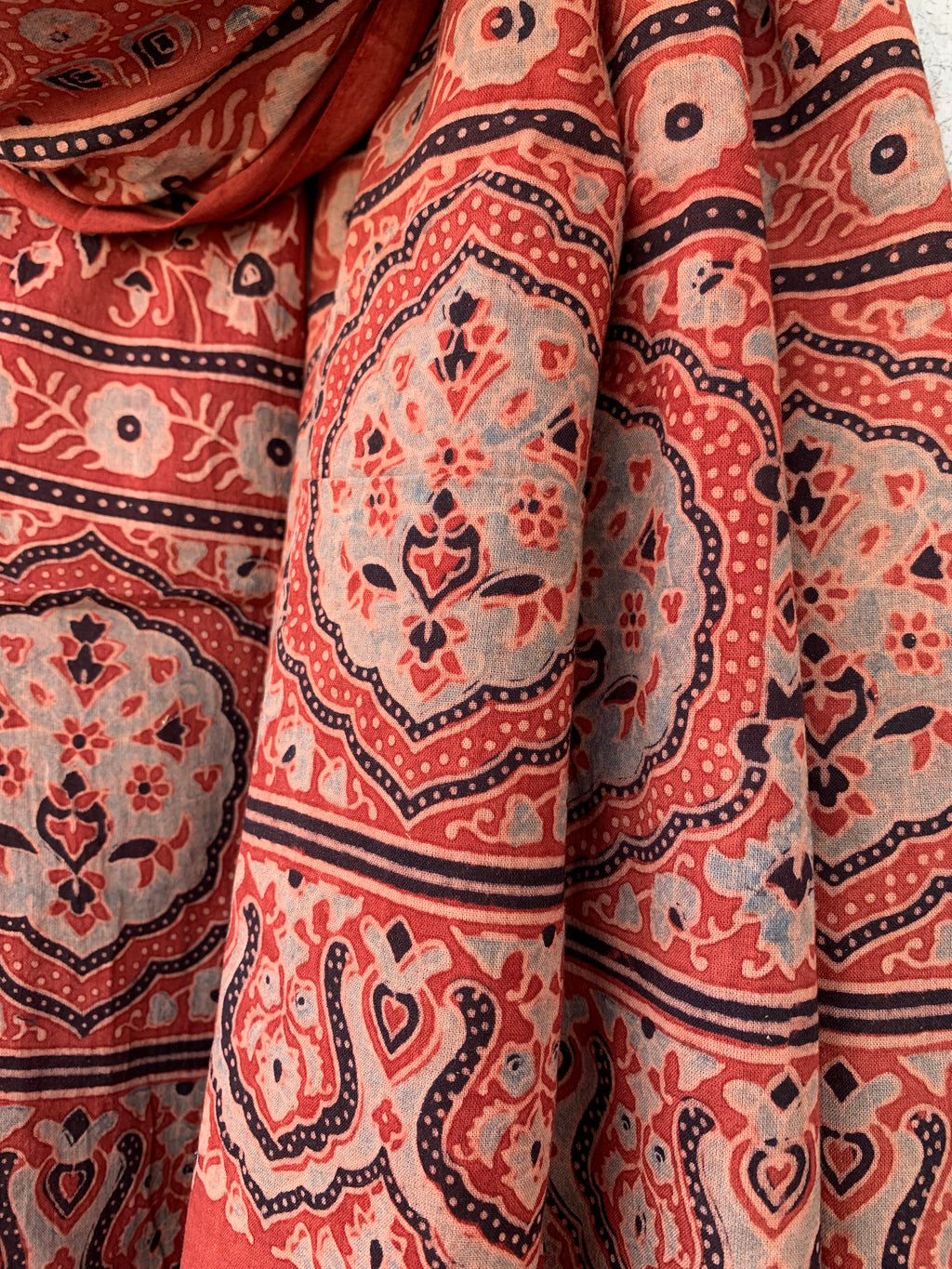 Handblock Ajrakh Dupatta
