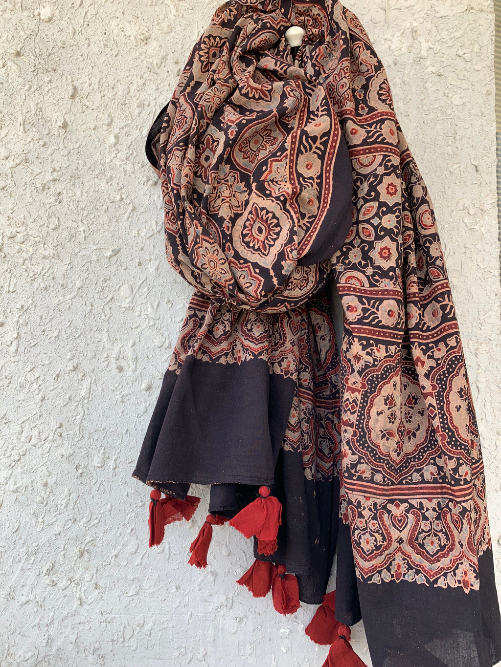 Handblock Ajrakh Dupatta