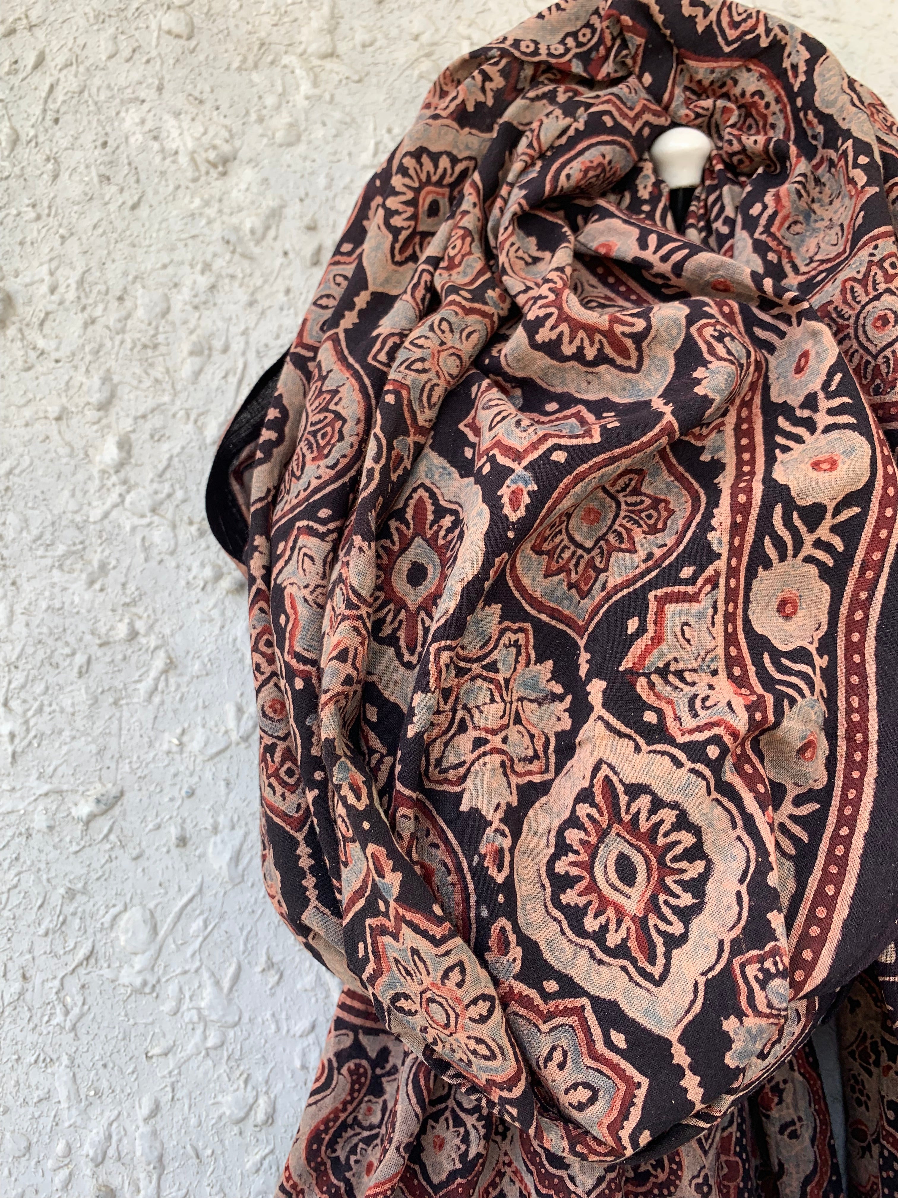 Handblock Ajrakh Dupatta