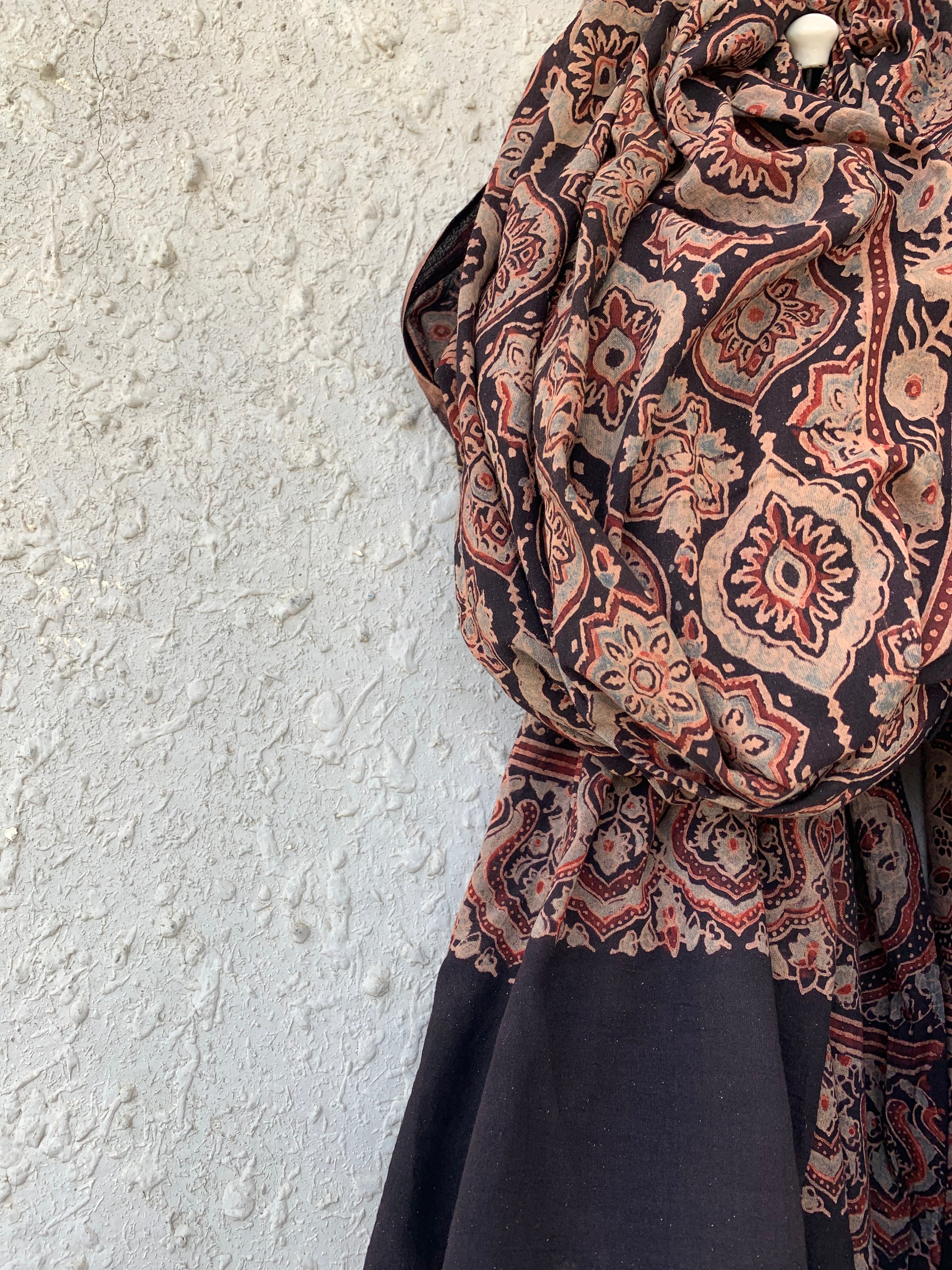 Handblock Ajrakh Dupatta