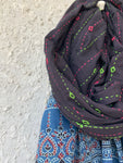 Hand embroidered Ajrakh Dupatta