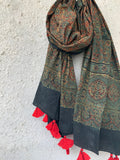 Handblock Ajrakh Dupatta