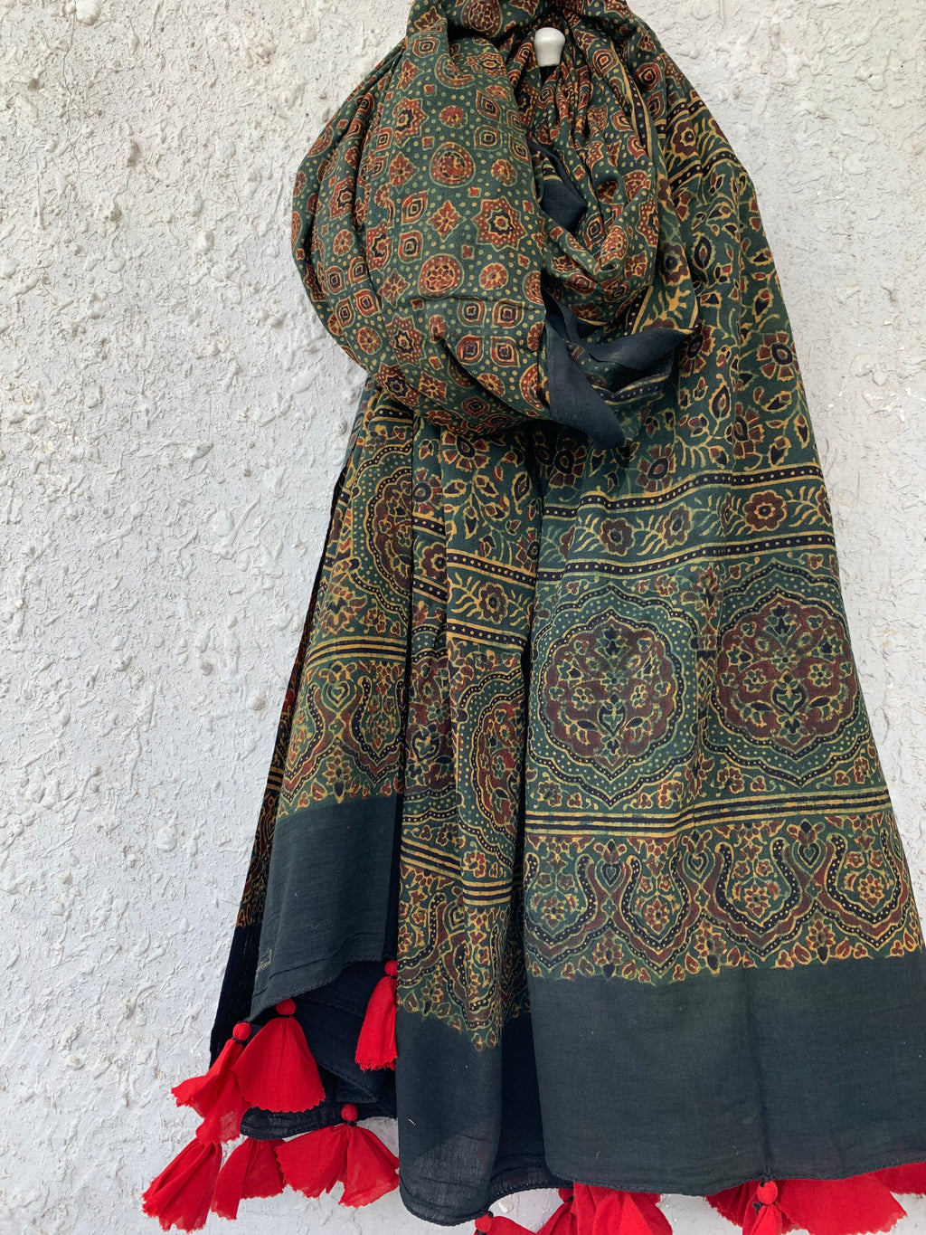 Handblock Ajrakh Dupatta