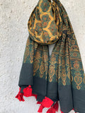 Handblock Ajrakh Dupatta