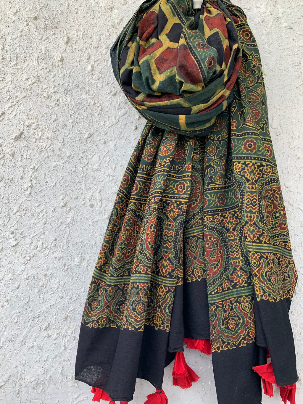Handblock Ajrakh Dupatta