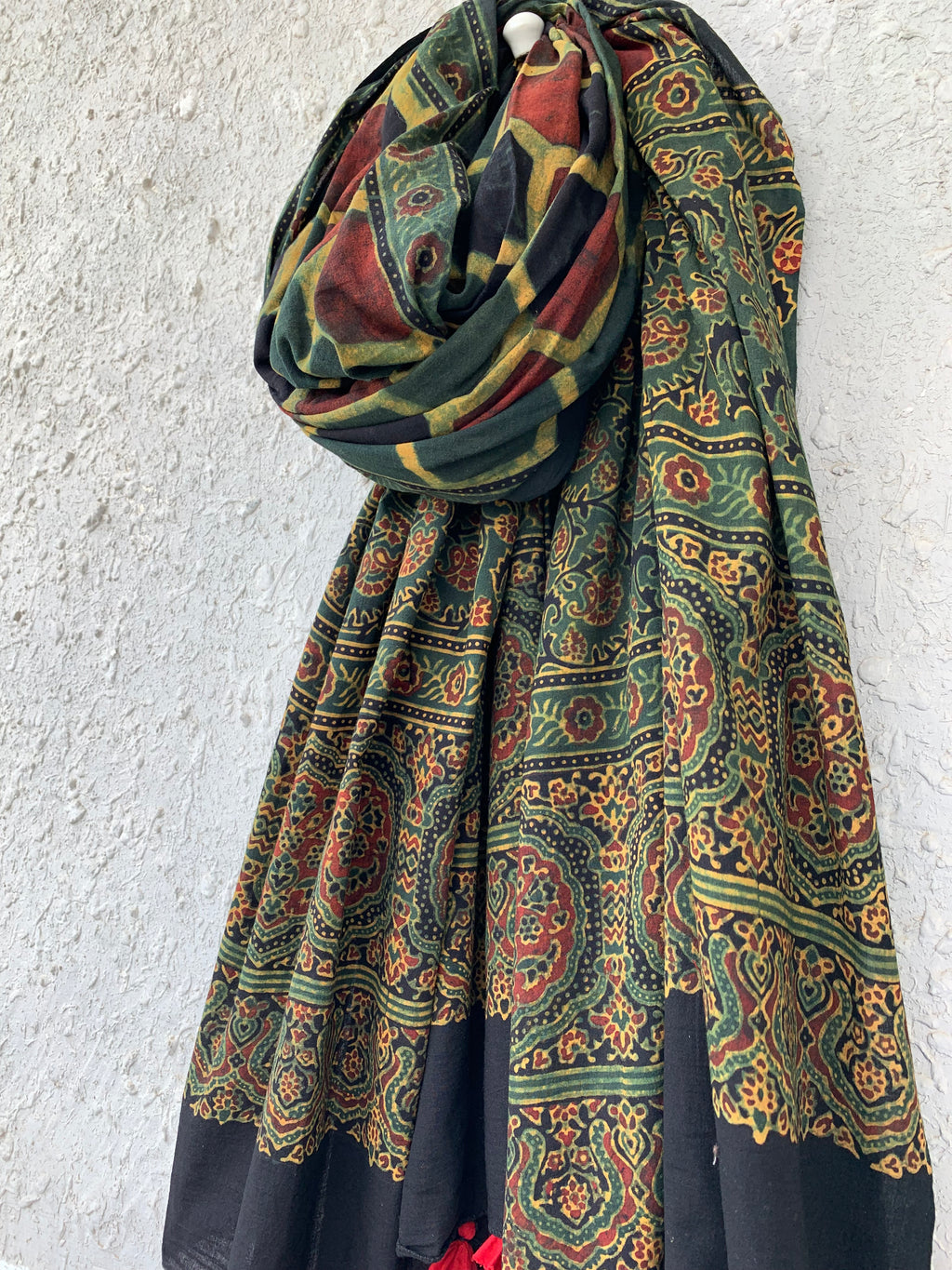 Handblock Ajrakh Dupatta