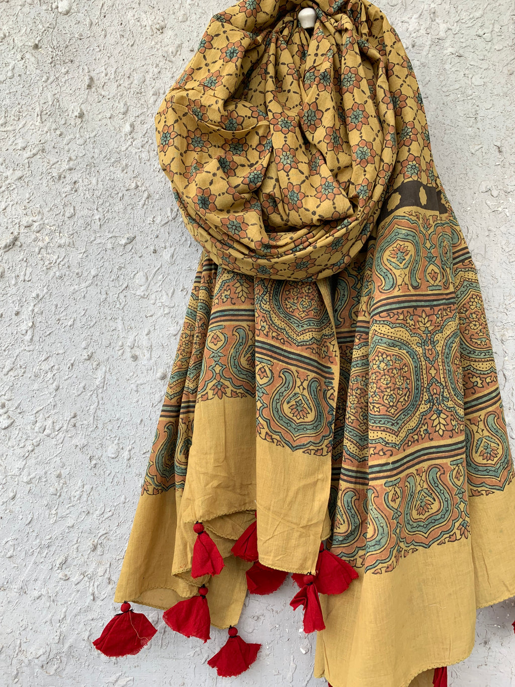 Handblock Ajrakh Dupatta