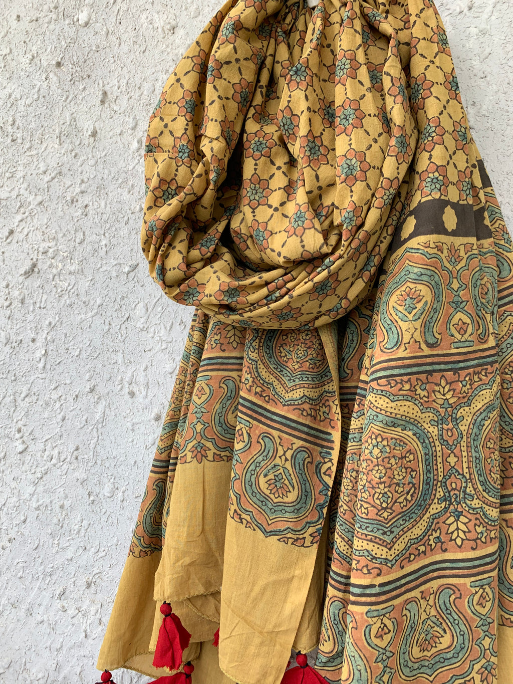 Handblock Ajrakh Dupatta