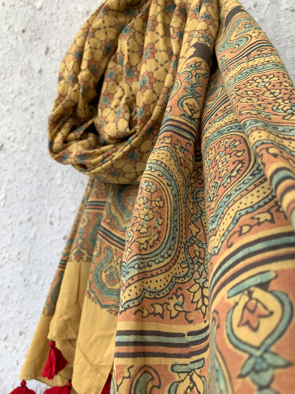 Handblock Ajrakh Dupatta