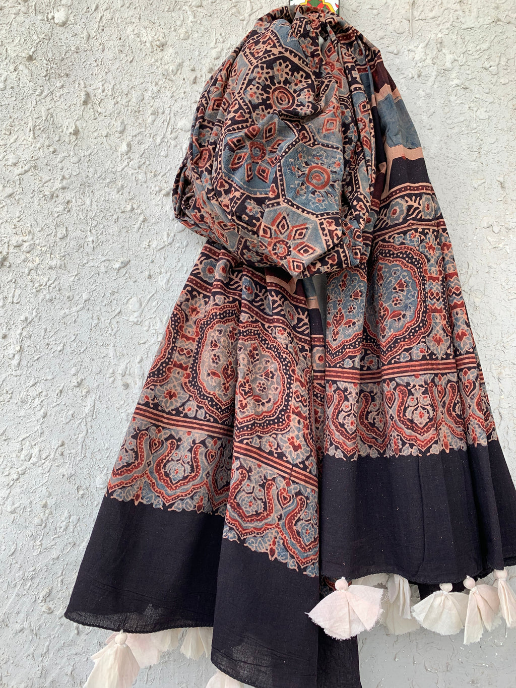 Handblock Ajrakh Dupatta