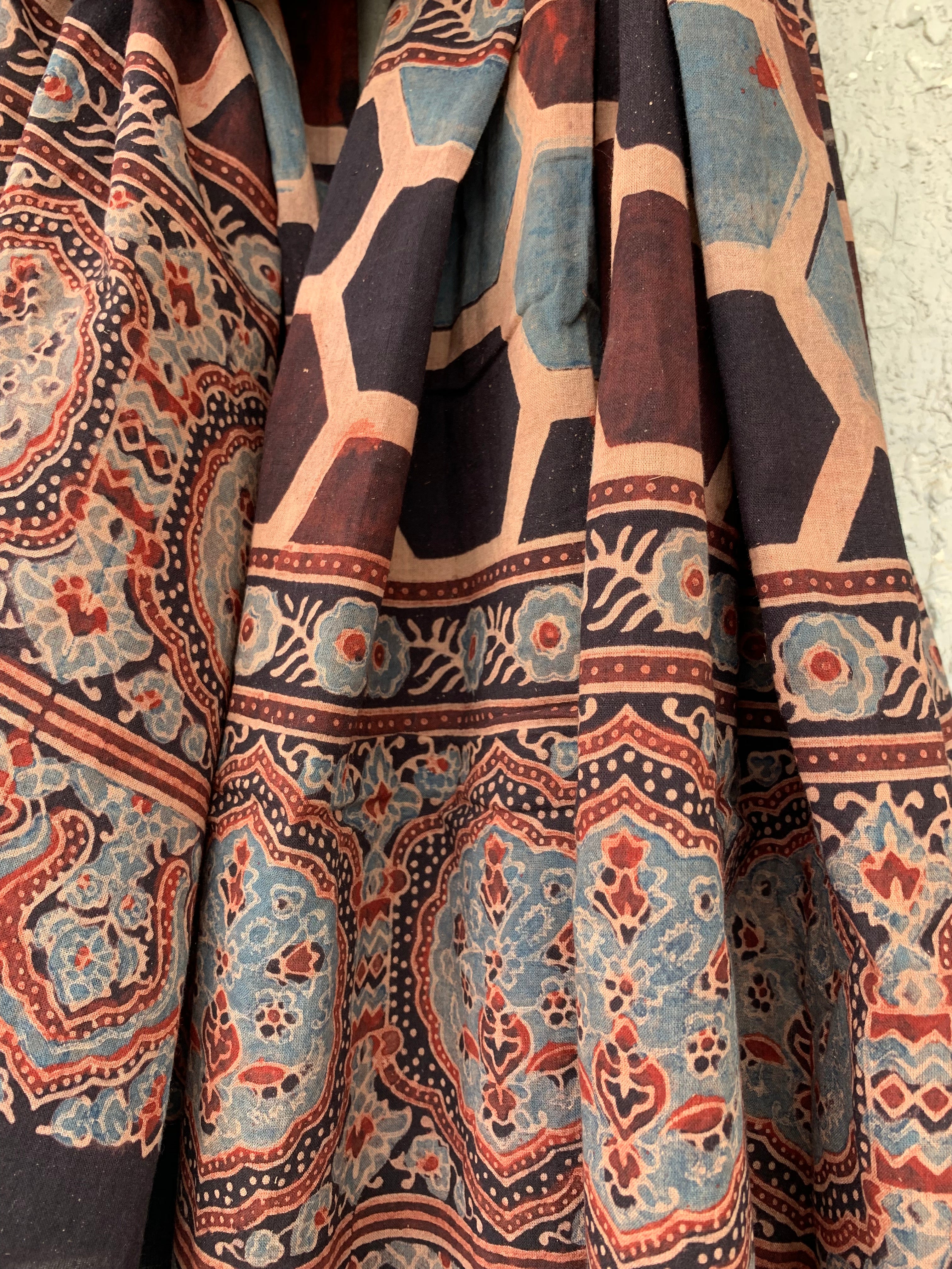 Handblock Ajrakh Dupatta