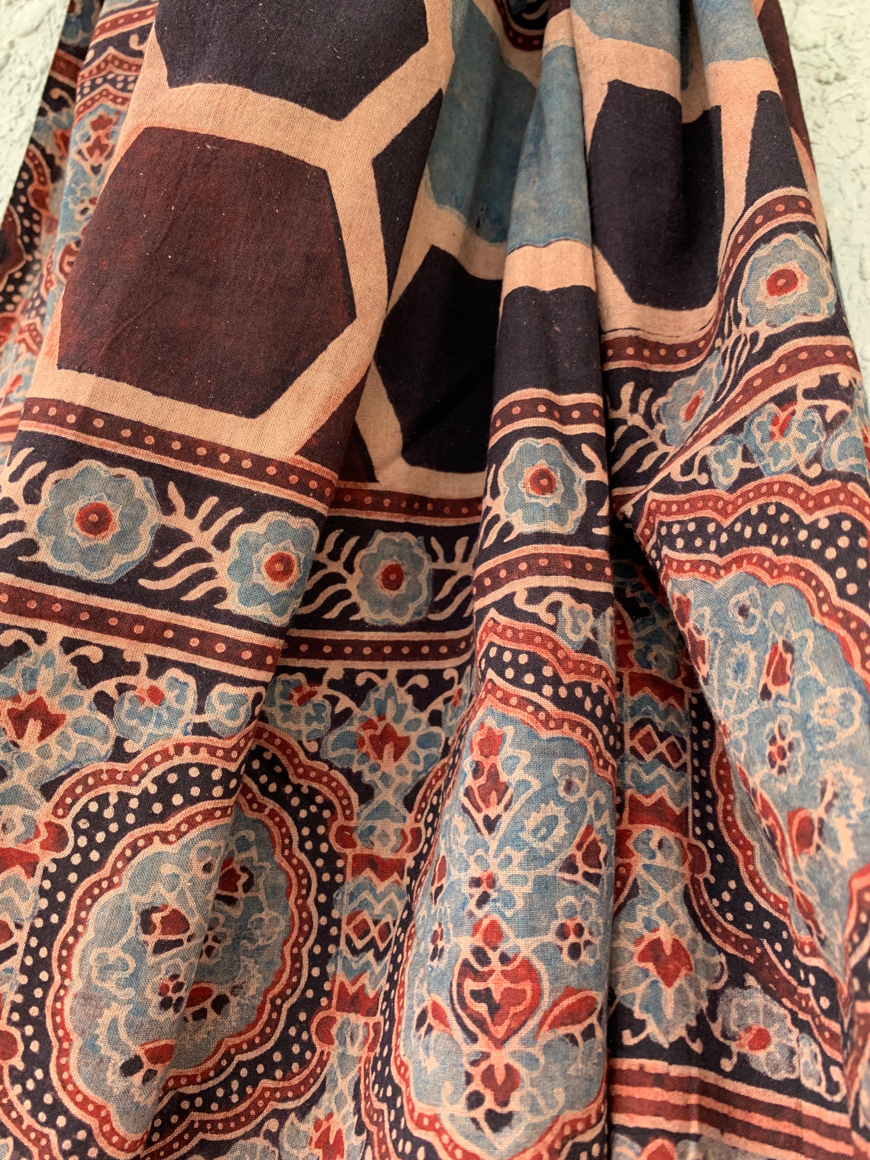 Handblock Ajrakh Dupatta