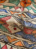 Madhubani Handpainted Cotton Silk Dupatta