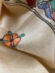 Madhubani Handpainted Cotton Silk Dupatta