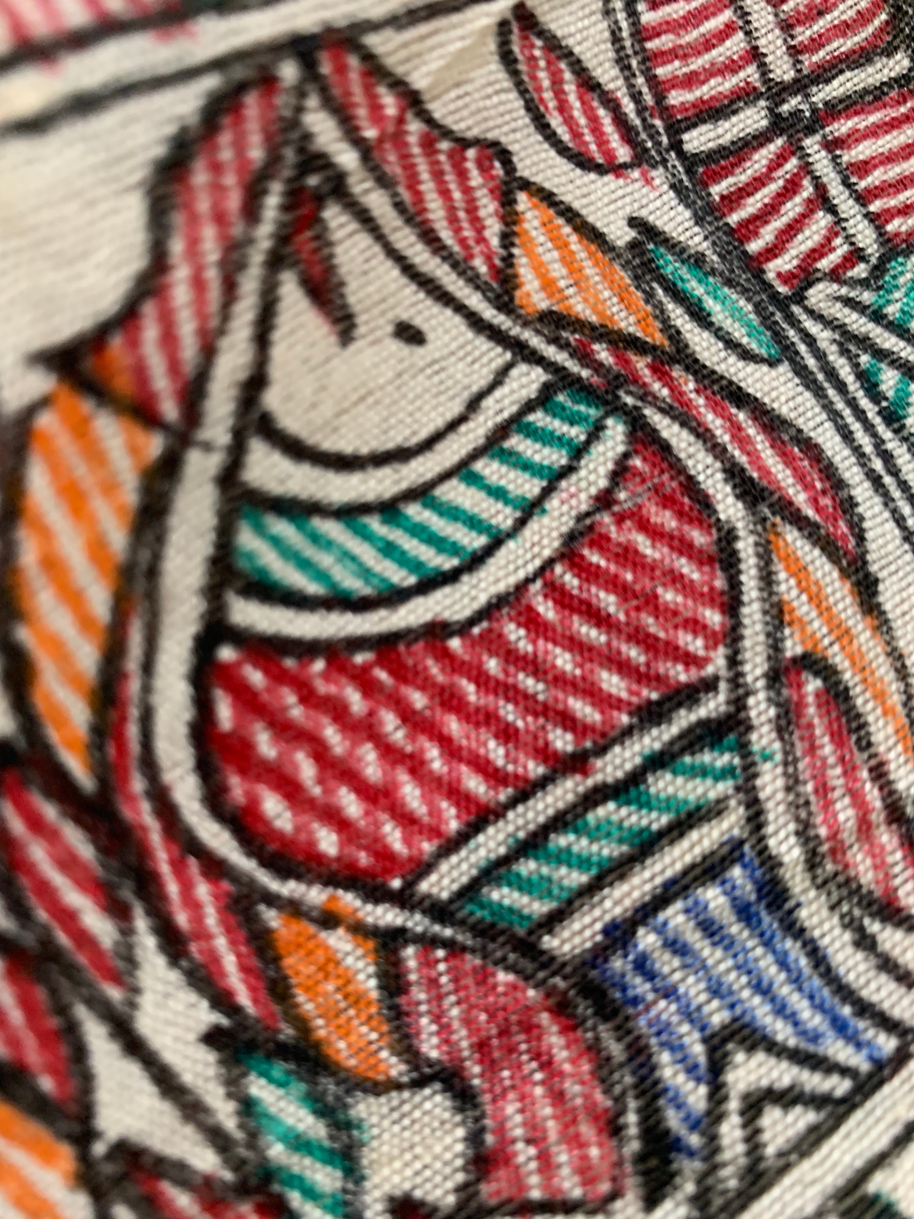 Madhubani Handpainted Cotton Silk Dupatta