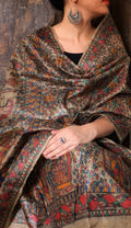 Madhubani Handpainted Tussar Silk Dupatta