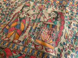 Madhubani Handpainted Tussar Silk Dupatta