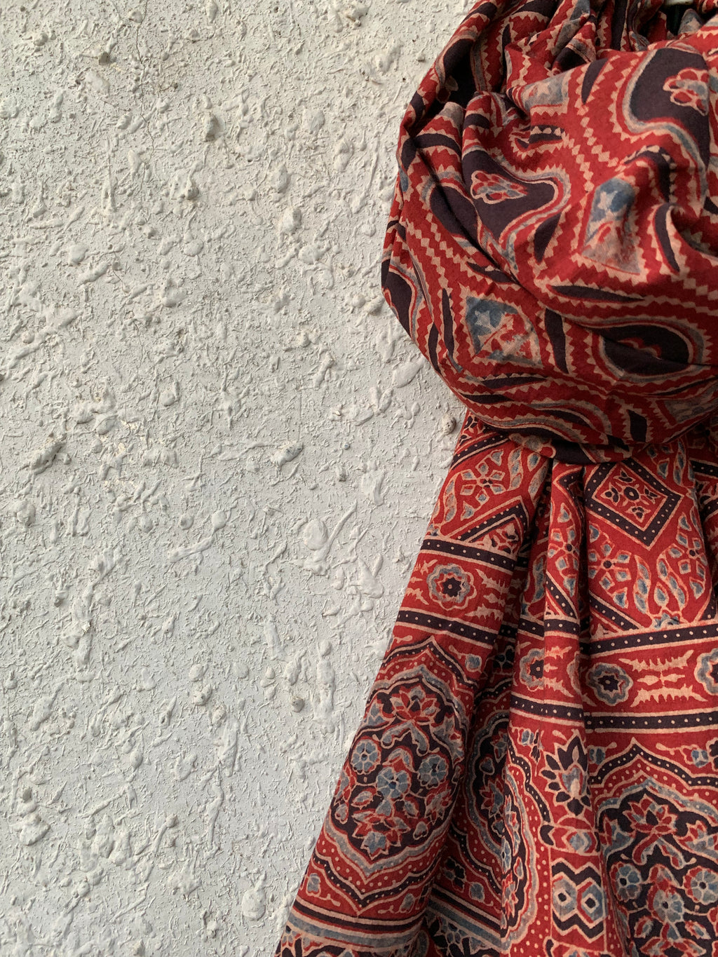 Handblock Ajrakh Dupatta