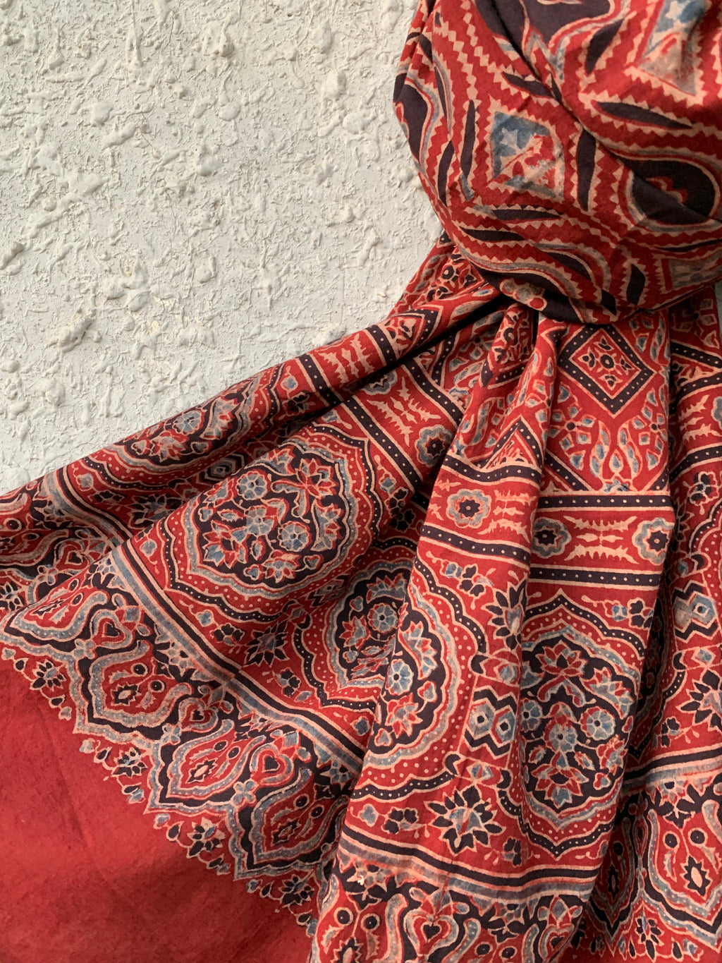 Handblock Ajrakh Dupatta