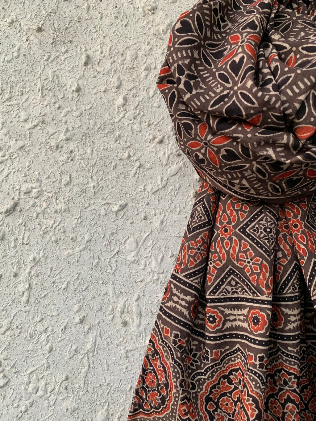 Handblock Ajrakh Dupatta