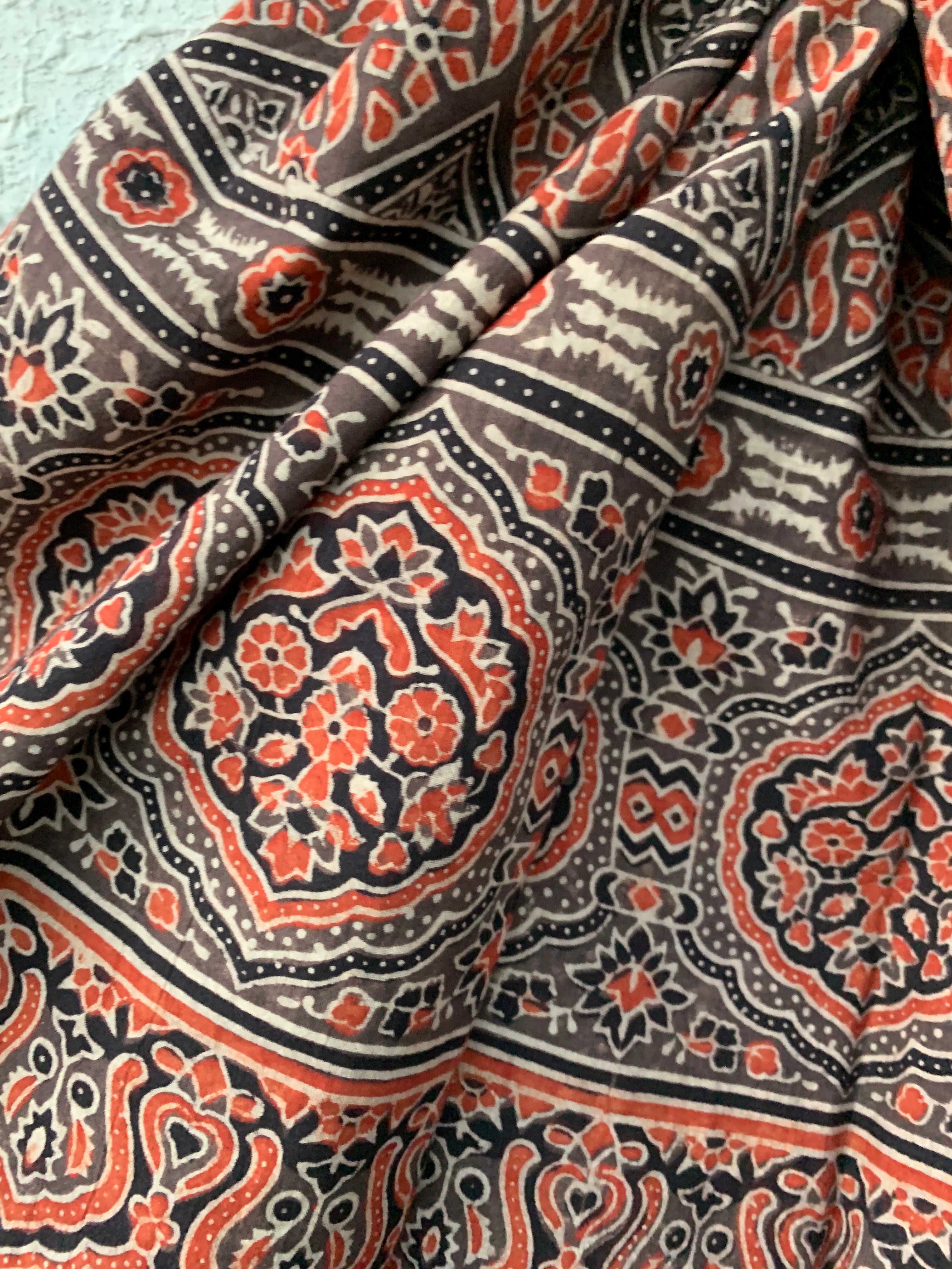 Handblock Ajrakh Dupatta