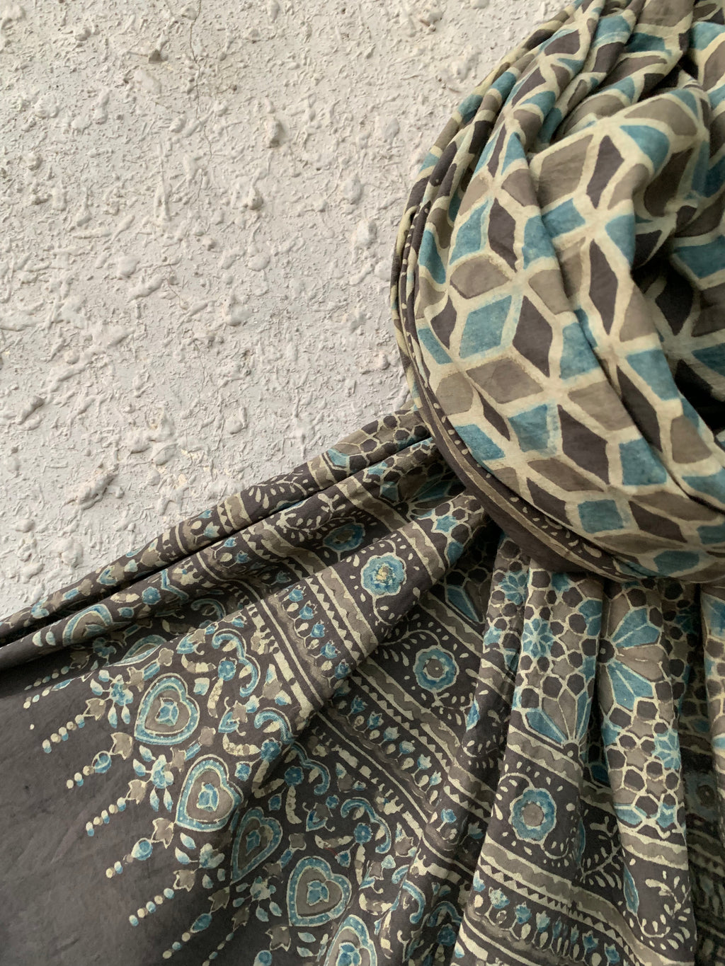 Handblock Ajrakh Dupatta