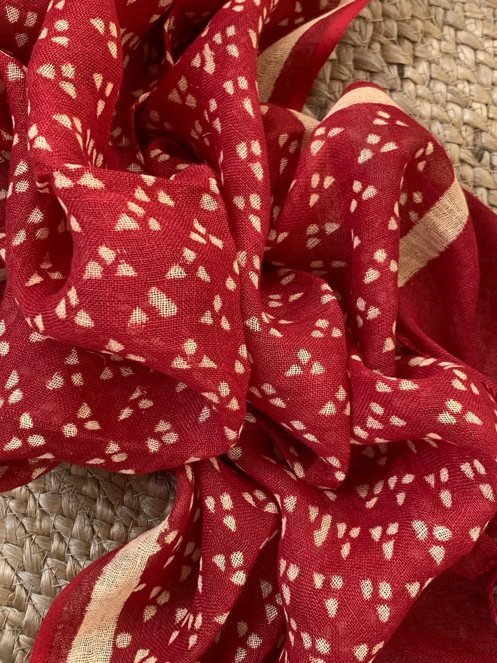 Handblock Linen Stole
