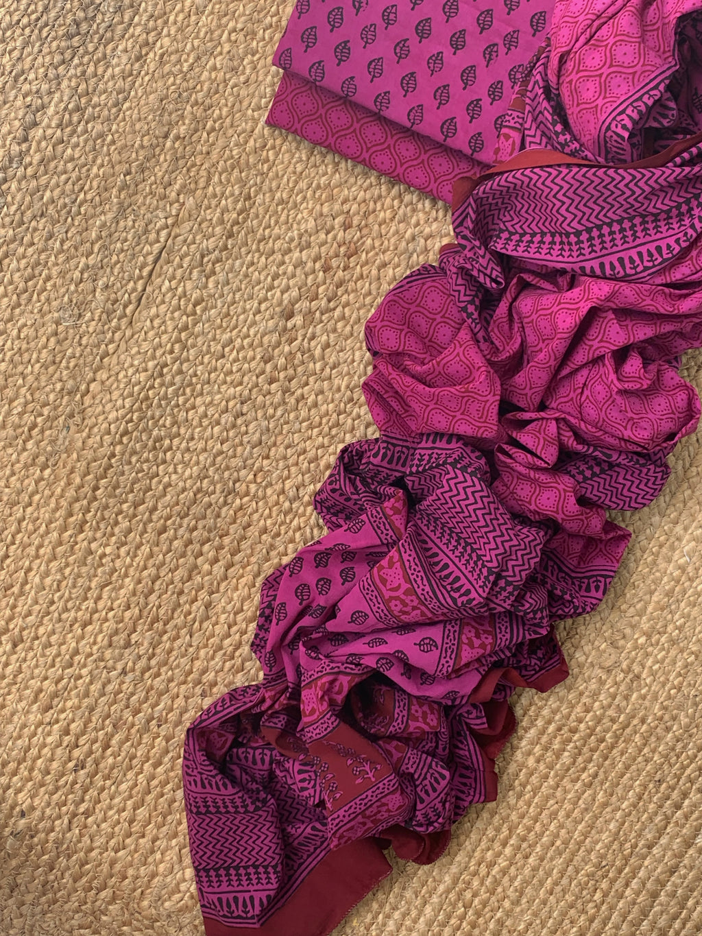 Natural Dyed Bagh Block Print Cotton Suit