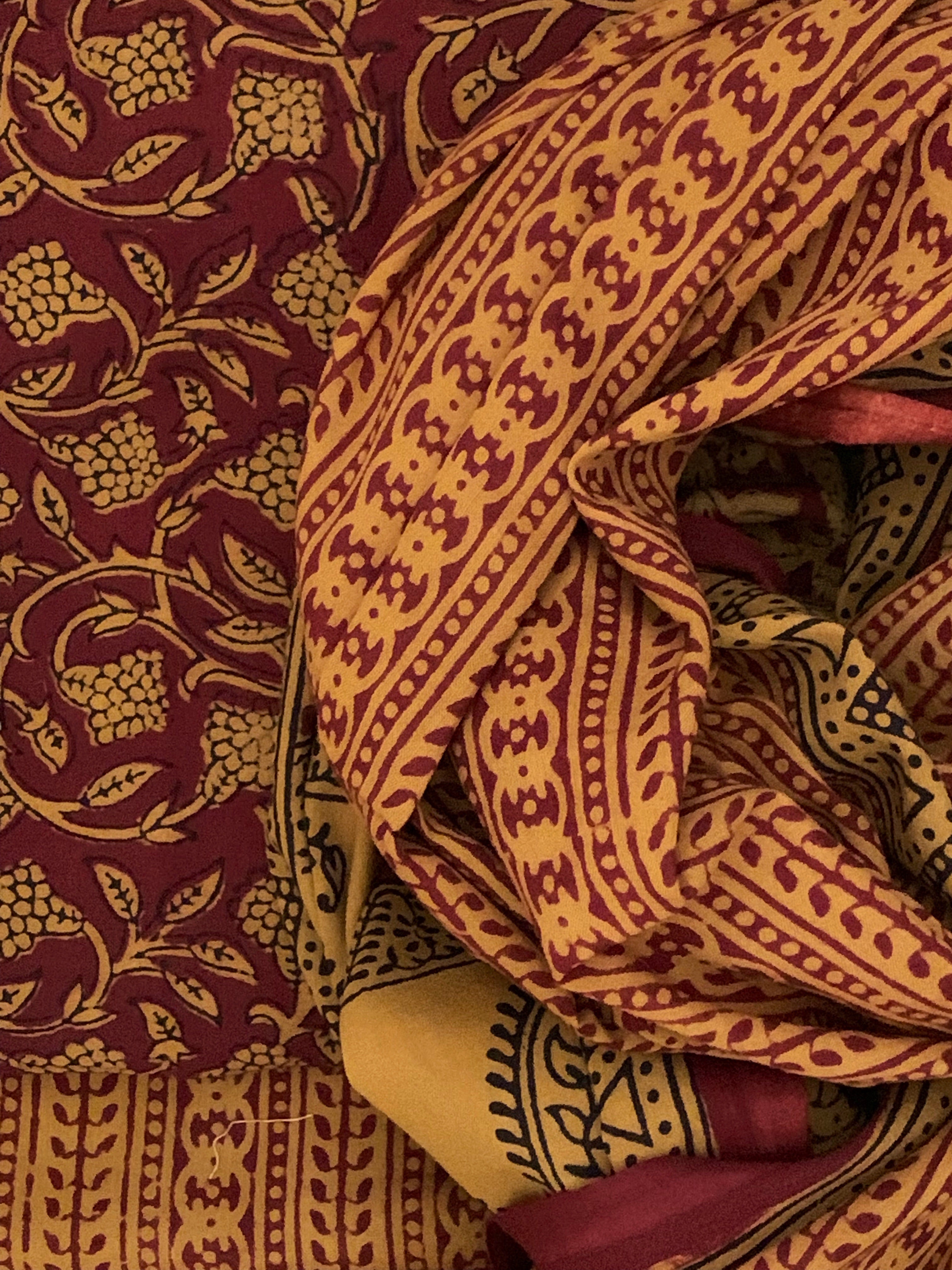 Natural Dyed Bagh Handblock Cotton Suit