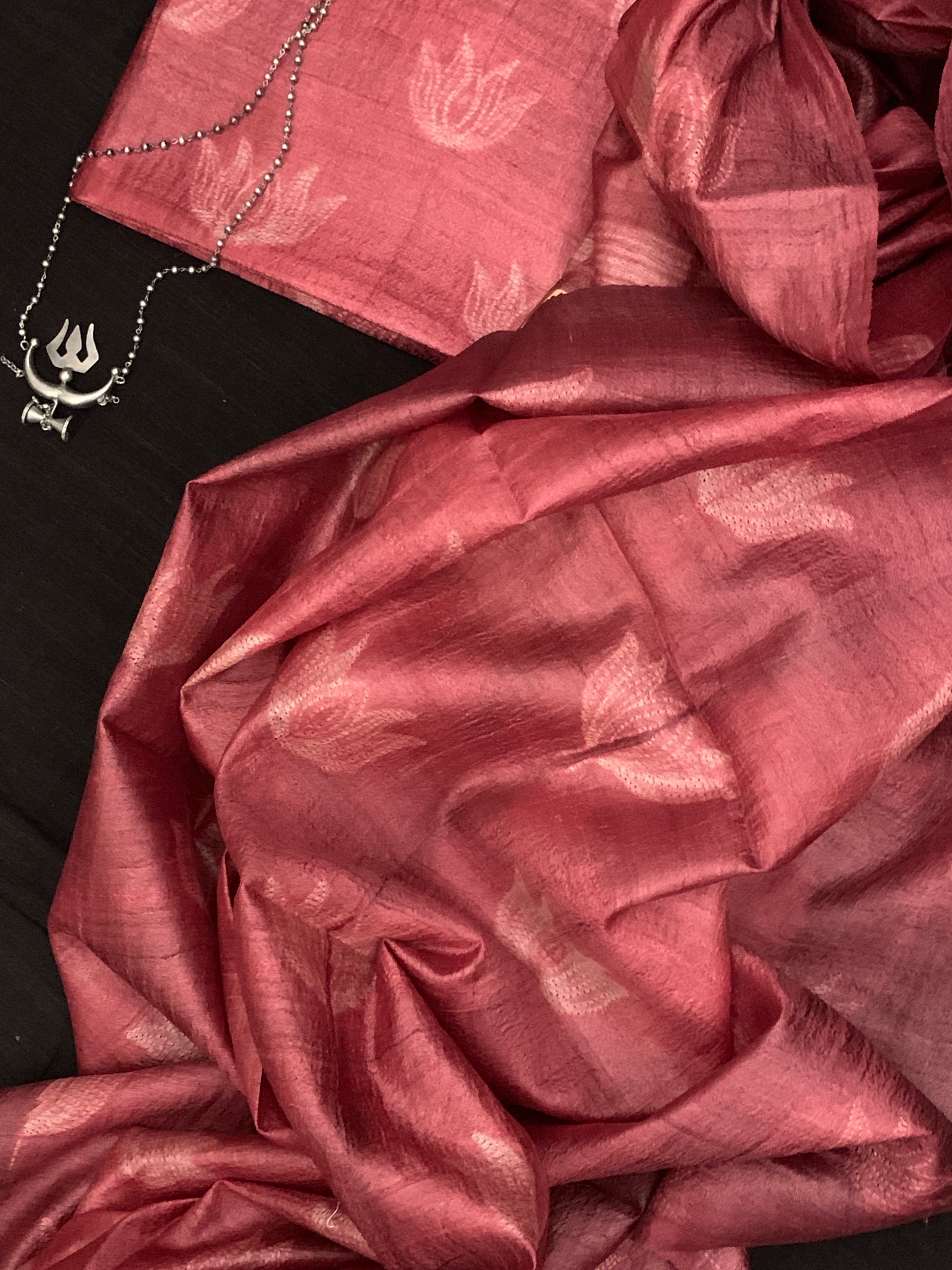 Handwoven & Handmade Tussar Shibori Kurta Dupatta Set