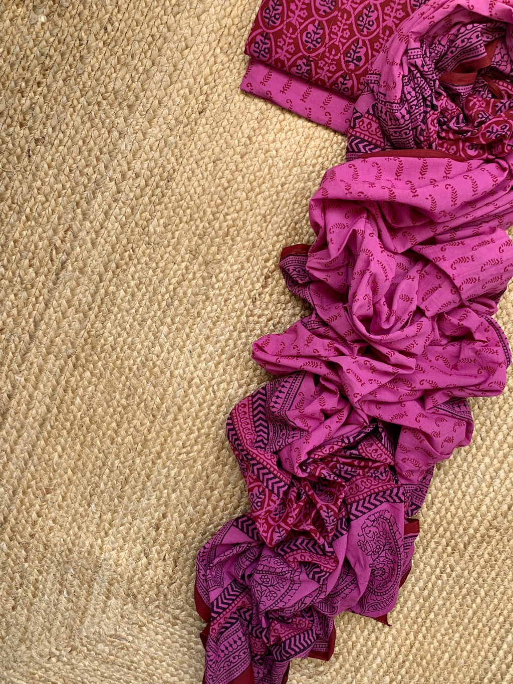 Natural Dyed Bagh Block Print Cotton Suit