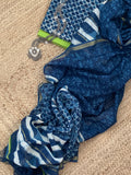 Handblock chanderi suit